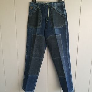 vtg y2k Akdmks denim jeans size 34 hip hop baggy skater Carpenter Patche…